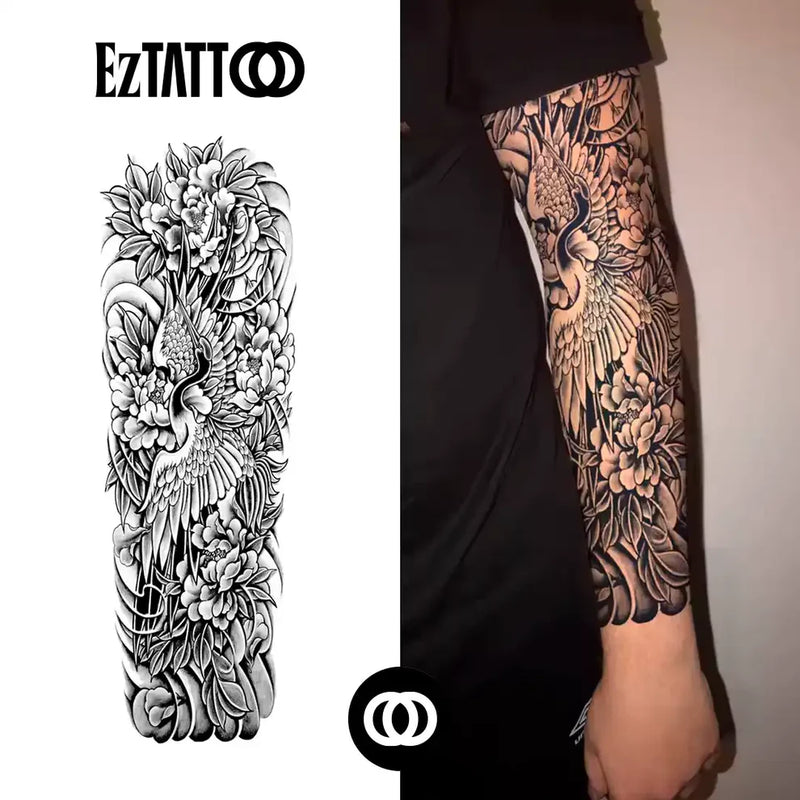 Voo de Lótus Braço Fechado Tatuagem Temporária