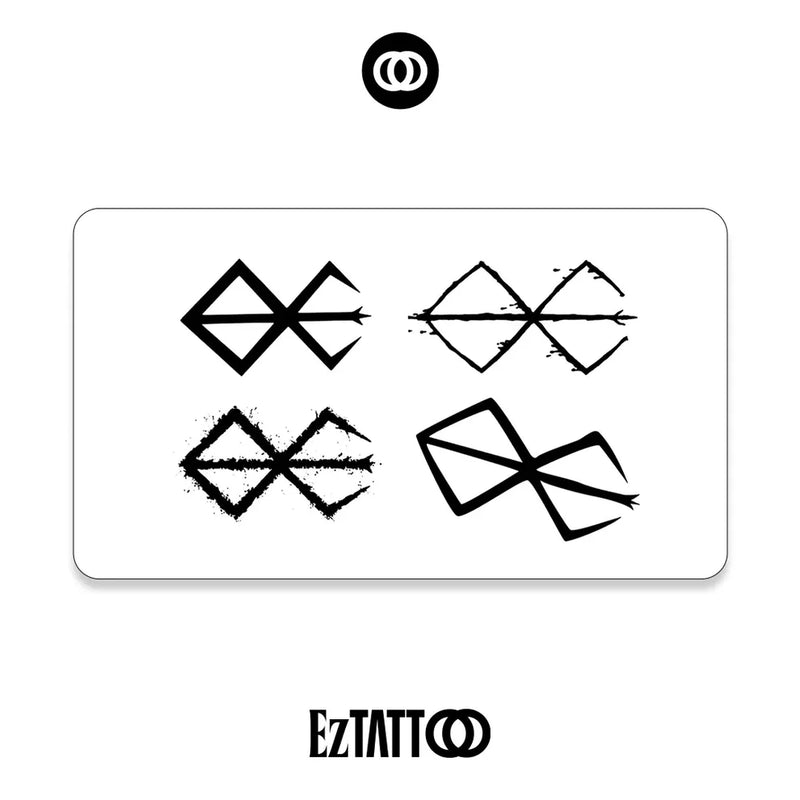 Berserker Símbolo Nórdico de Proteção Tatuagem Temporária Minimalista