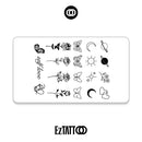 Rosa e Elementos Celestiais Tatuagem Temporária