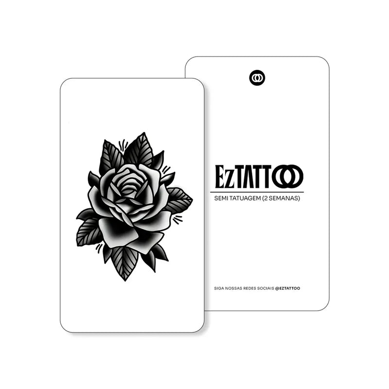 Rosa Old School Tatuagem Temporária