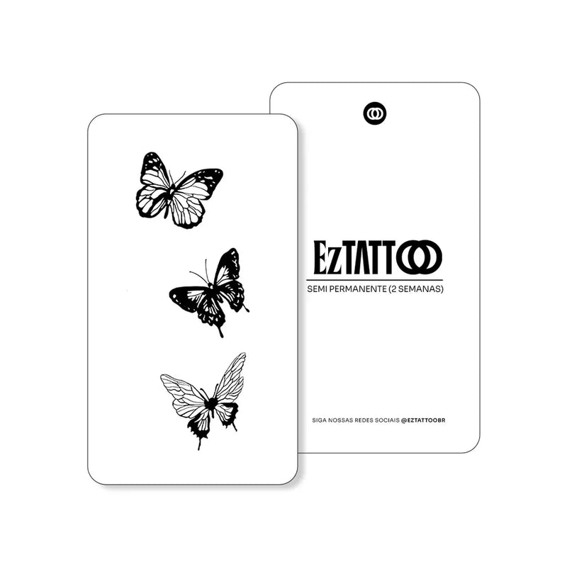 Borboletas Elegantes Tatuagem Temporária
