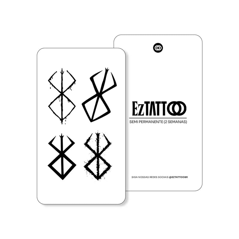 Berserker Símbolo Nórdico de Proteção Tatuagem Temporária Minimalista