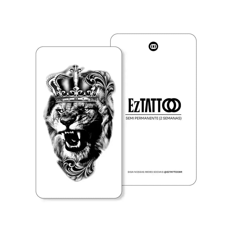 Rei em Fúria Tatuagem Temporária