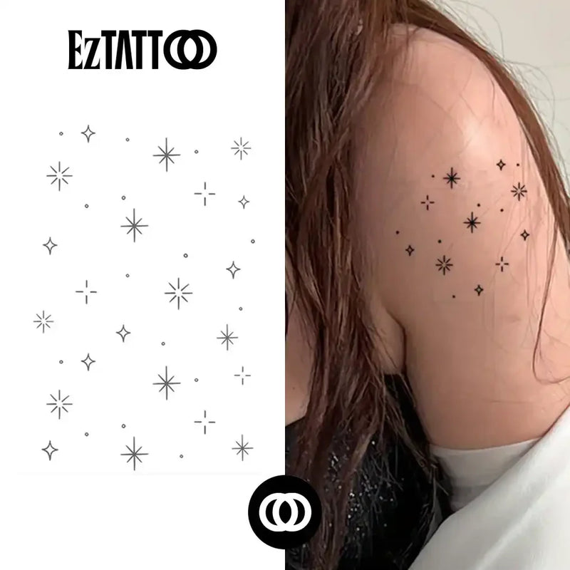 Estrelas Minimalistas Tatuagem Temporária