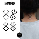 Berserker Símbolo Nórdico de Proteção Tatuagem Temporária Minimalista