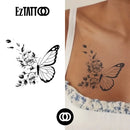 Borboleta com Rosas Tatuagem Temporária