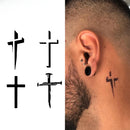 Tatuagens Temporárias Cruz, à Prova d'Água, Realistas e Duradouras 15 Dias, Nova Tecnologia Adesivos Semipermanentes Mág